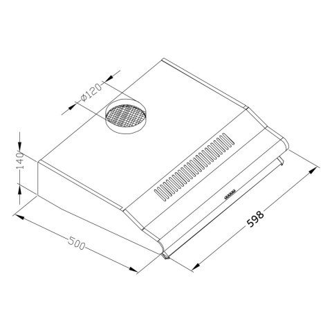 OKAP KUCHENNY PODSZAFKOWY - POCHŁANIACZ 60 CM BERDSEN BE-10-A BIAŁY