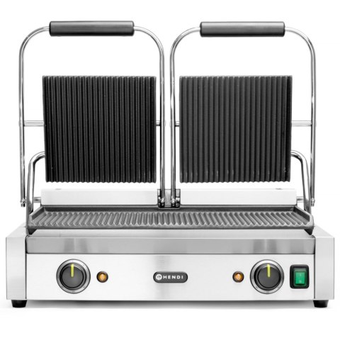 KONTAKT GRILL KONTAKTOWY RYFLOWANY PODWÓJNY 3600W - HENDI 263709