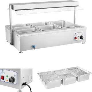 BEMAR WODNY PODGRZEWACZ WOLNOSTOJĄCY Z KRANEM 6 X GN 150MM 55L ROYAL CATERING