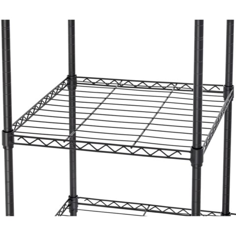 REGAŁ DRUCIANY NA UBRANIA DO GARDEROBY SZATNI 4 PÓŁKI 3 WIESZAKI 120 X 45 X 179.5 CM DO 270 KG