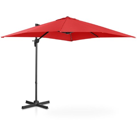 PARASOL OGRODOWY BOCZNY NA WYSIĘGNIKU KWADRATOWY 250 X 250 CM CZERWONY