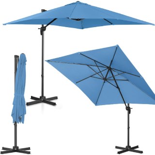 PARASOL OGRODOWY BOCZNY NA WYSIĘGNIKU KWADRATOWY 250 X 250 CM NIEBIESKI