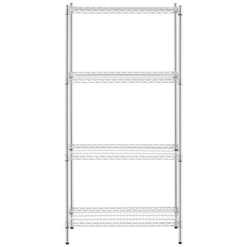 REGAŁ WARSZTATOWY CHROMOWANY 4 PÓŁKI DRUCIANE DO 1 T 1000 KG 90X45X180 CM