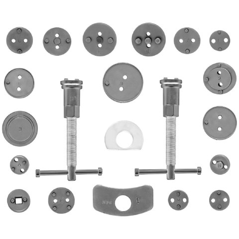 ZESTAW DO WYCISKANIA WCISKANIA TŁOCZKÓW ZACISKÓW HAMULCOWYCH 21 ELEMENTÓW