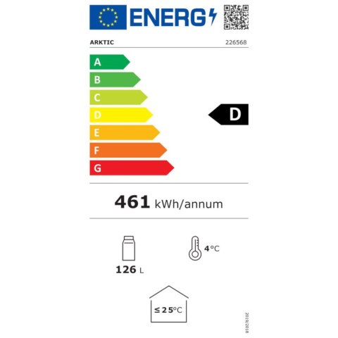 LODÓWKA CHŁODZIARKA BAROWA SKLEPOWA NA NAPOJE 1-DRZWIOWA 3 PÓŁKI 135 W 126 L - HENDI 226568