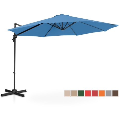 PARASOL OGRODOWY NA WYSIĘGNIKU BOCZNYM UCHYLNY OKRĄGŁY ŚR. 300 CM NIEBIESKI