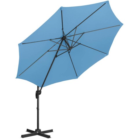 PARASOL OGRODOWY NA WYSIĘGNIKU BOCZNYM UCHYLNY OKRĄGŁY ŚR. 300 CM NIEBIESKI