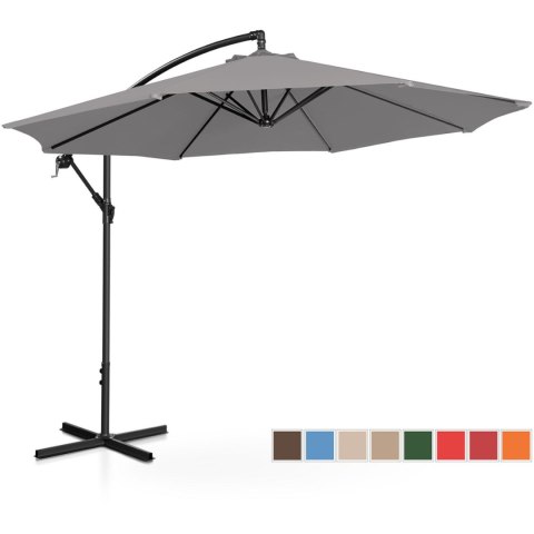 PARASOL OGRODOWY NA WYSIĘGNIKU OKRĄGŁY UCHYLNY ŚR. 300 CM CIEMNOSZARY