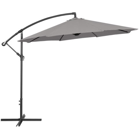 PARASOL OGRODOWY NA WYSIĘGNIKU OKRĄGŁY UCHYLNY ŚR. 300 CM CIEMNOSZARY