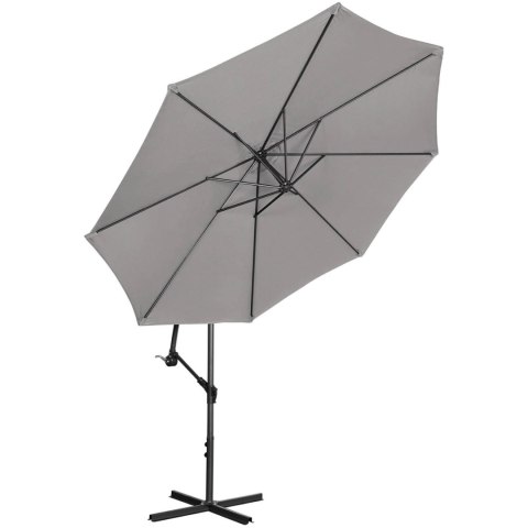 PARASOL OGRODOWY NA WYSIĘGNIKU OKRĄGŁY UCHYLNY ŚR. 300 CM CIEMNOSZARY