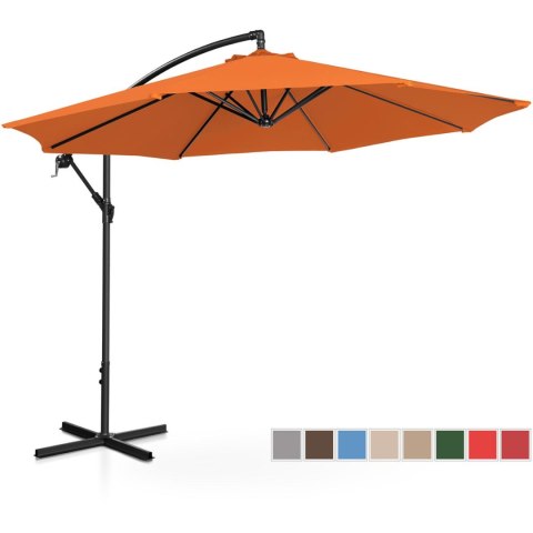 PARASOL OGRODOWY NA WYSIĘGNIKU OKRĄGŁY UCHYLNY ŚR. 300 CM POMARAŃCZOWY