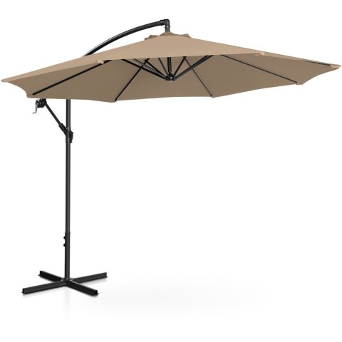 PARASOL OGRODOWY NA WYSIĘGNIKU OKRĄGŁY UCHYLNY ŚR. 300 CM SZAROBRĄZOWY