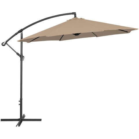 PARASOL OGRODOWY NA WYSIĘGNIKU OKRĄGŁY UCHYLNY ŚR. 300 CM SZAROBRĄZOWY