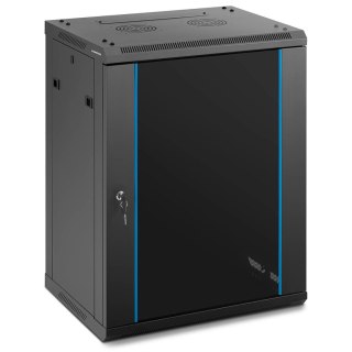 SZAFA RACK SERWEROWA INSTALACYJNA WISZĄCA 19'' 15U IP20 DO 60 KG 60X45X87 CM CZARNA