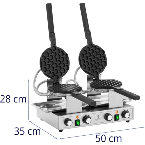 GOFROWNICA BĄBELKOWA PODWÓJNA DO GOFRÓW BUBBLE WAFFLE TEFLON 2 X 1400 W