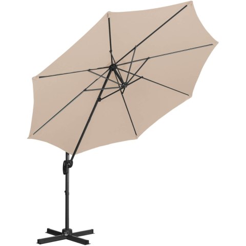 PARASOL OGRODOWY NA WYSIĘGNIKU BOCZNYM UCHYLNY OKRĄGŁY ŚR. 300 CM KREMOWY