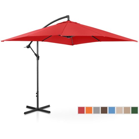 PARASOL OGRODOWY NA WYSIĘGNIKU KWADRATOWY 250 X 250 CM CZERWONY