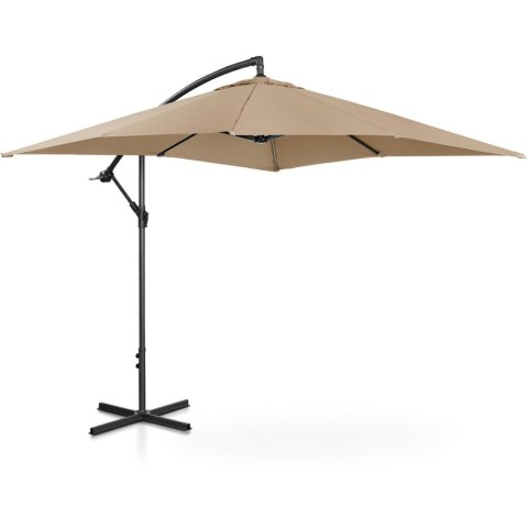 PARASOL OGRODOWY NA WYSIĘGNIKU KWADRATOWY 250 X 250 CM SZAROBRĄZOWY