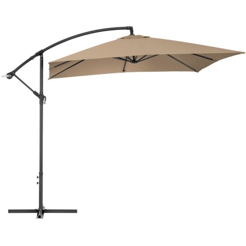 PARASOL OGRODOWY NA WYSIĘGNIKU KWADRATOWY 250 X 250 CM SZAROBRĄZOWY