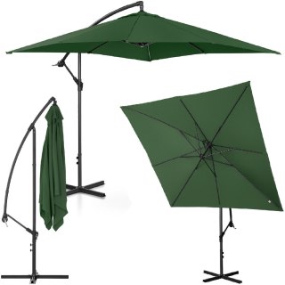 PARASOL OGRODOWY NA WYSIĘGNIKU KWADRATOWY 250 X 250 CM ZIELONY