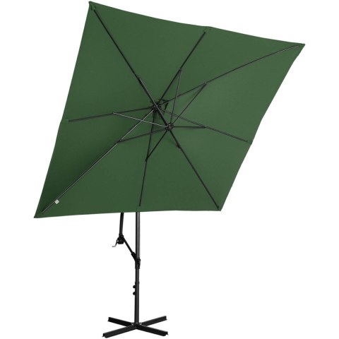 PARASOL OGRODOWY NA WYSIĘGNIKU KWADRATOWY 250 X 250 CM ZIELONY