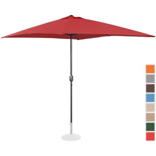 PARASOL OGRODOWY PROSTOKĄTNY Z KORBKĄ 200 X 300 CM BORDOWY