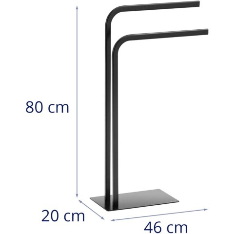 STOJAK WIESZAK ŁAZIENKOWY NA RĘCZNIKI 2 DRĄŻKI - CZARNY