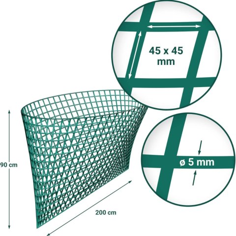 SIATKA NA SIANO PAŚNIK DLA KONI OCZKA 45 X 45 MM 2000 X 900 MM