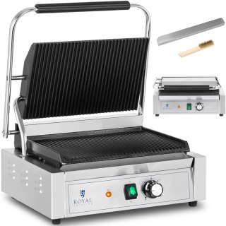 GRILL KONTAKTOWY ELEKTRYCZNY RYFLOWANY 33 X 22 CM 2200 W