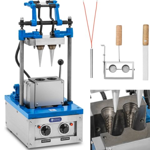 WAFLOWNICA MASZYNA DO WYPIEKU WAFLI ROŻKÓW NA LODY 50 - 60 WAFLI / GODZ. 47 X 112 MM