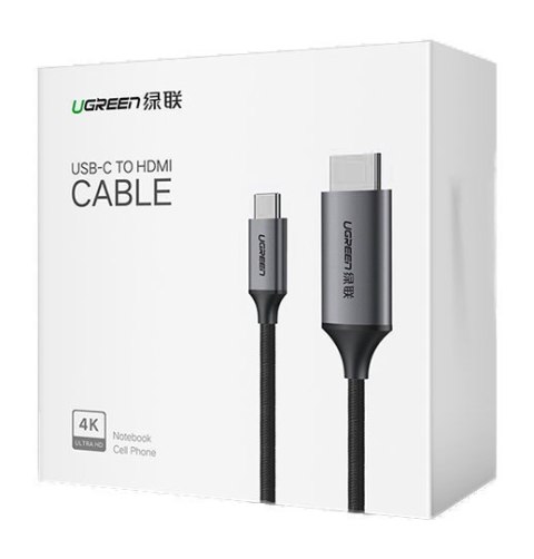 KABEL PRZEWÓD PRZEJŚCIÓWKA HDMI - USB-C 4K 60HZ 1.5M CZARNO-SZARY