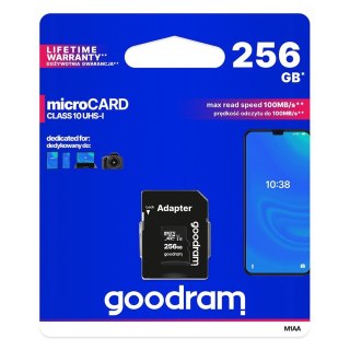 KARTA PAMIĘCI MICROCARD 256GB MICRO SD XC UHS-I CLASS 10 + ADAPTER SD