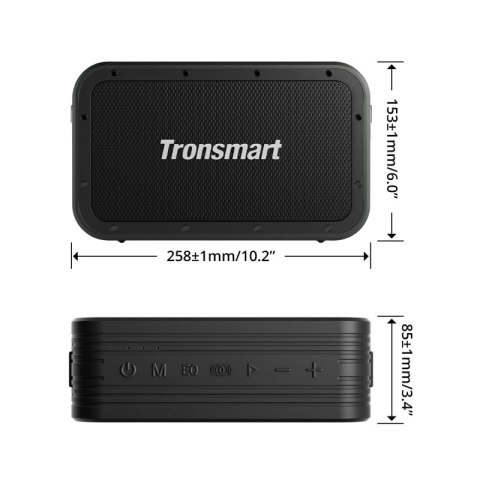 2W1 BEZPRZEWODOWY GŁOŚNIK BLUETOOTH FORCE MAX 80W Z FUNKCJĄ POWERBANK CZARNY