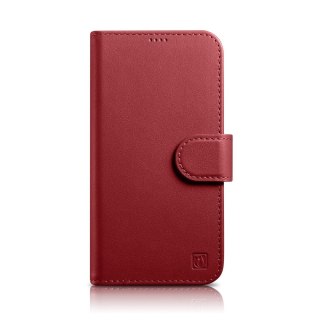 2W1 ETUI SKÓRZANY POKROWIEC Z KLAPKĄ IPHONE 14 ANTI-RFID WALLET CASE CZERWONY