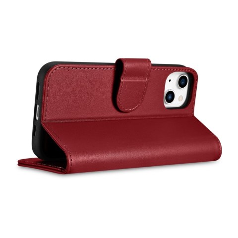 2W1 ETUI SKÓRZANY POKROWIEC Z KLAPKĄ IPHONE 14 ANTI-RFID WALLET CASE CZERWONY