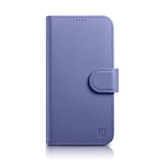 2W1 ETUI SKÓRZANY POKROWIEC Z KLAPKĄ IPHONE 14 ANTI-RFID WALLET CASE JASNOFIOLETOWY