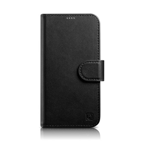 2W1 ETUI SKÓRZANY POKROWIEC Z KLAPKĄ IPHONE 14 PLUS ANTI-RFID WALLET CASE CZARNY