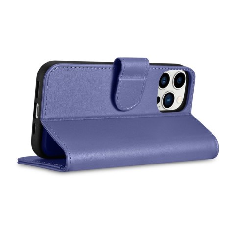 2W1 ETUI SKÓRZANY POKROWIEC Z KLAPKĄ IPHONE 14 PRO MAX ANTI-RFID WALLET CASE JASNOFIOLETOWY