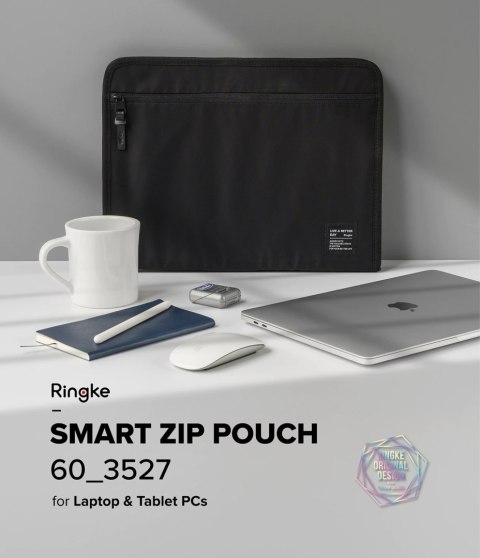 ETUI SASZETKA TORBA ORGANIZER NA LAPTOPA TABLET DO 13'' SMART ZIP POUCH BEŻOWY