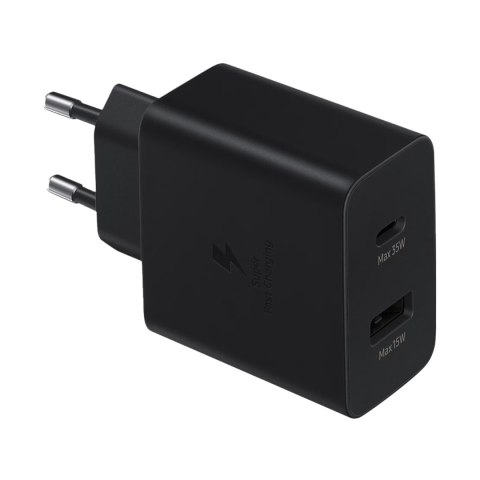 MAŁA ŁADOWARKA SIECIOWA USB-C 35W USB-A 15W CZARNA