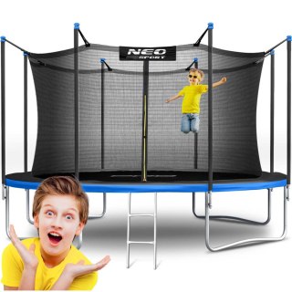 TRAMPOLINA OGRODOWA 12FT/374CM Z SIATKĄ WEWNĘTRZNĄ I DRABINKĄ NEO-SPORT