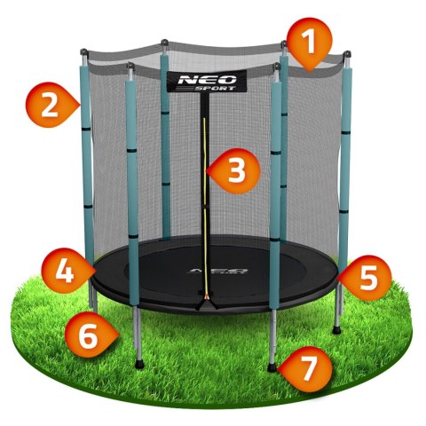 TRAMPOLINA OGRODOWA DLA DZIECI 140 CM 4,5FT NEO-SPORT