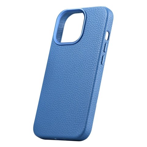 SKÓRZANE ETUI IPHONE 14 PRO MAGNETYCZNE Z MAGSAFE LITCHI PREMIUM LEATHER CASE NIEBIESKI