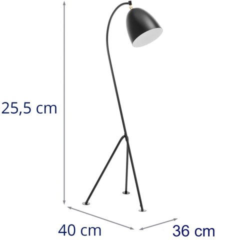 LAMPA PODŁOGOWA METALOWA Z REGULOWANYM KLOSZEM E27 125 CM