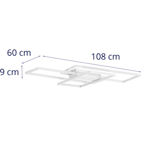 LAMPA SUFITOWA NOWOCZESNA LED Z PILOTEM - 3 PROSTOKĄTY