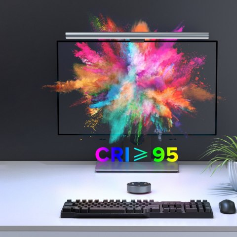 BEZPRZEWODOWA RF 2.4GHZ LAMPKA LED OŚWIETLENIE NA MONITOR EKRAN USB-C CZARNY