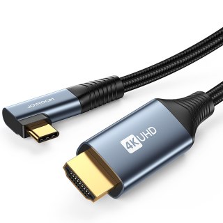 KABEL PRZEWÓD KĄTOWY USB-C - HDMI 4K 60HZ 2M SZARY