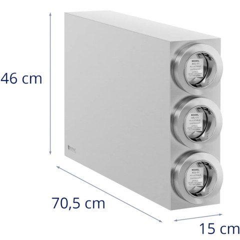 PODAJNIK DYSTRYBUTOR DO KUBKÓW JEDNORAZOWYCH Z 3 DOZOWNIKAMI STAL 81 - 89 MM