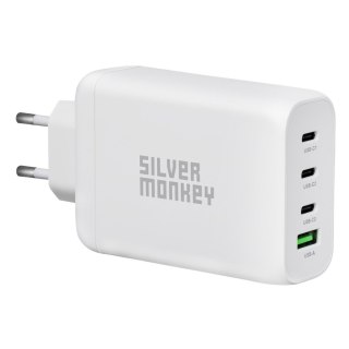 ŁADOWARKA SIECIOWA GAN 130W 3X USB-C PD 1X USB-A 3.0 QC BIAŁA