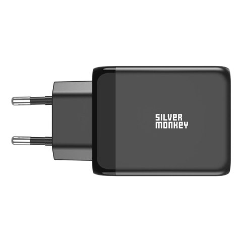 ŁADOWARKA SIECIOWA GAN 65W 2X USB-C PD 1X USB-A QC 3.0 CZARNA